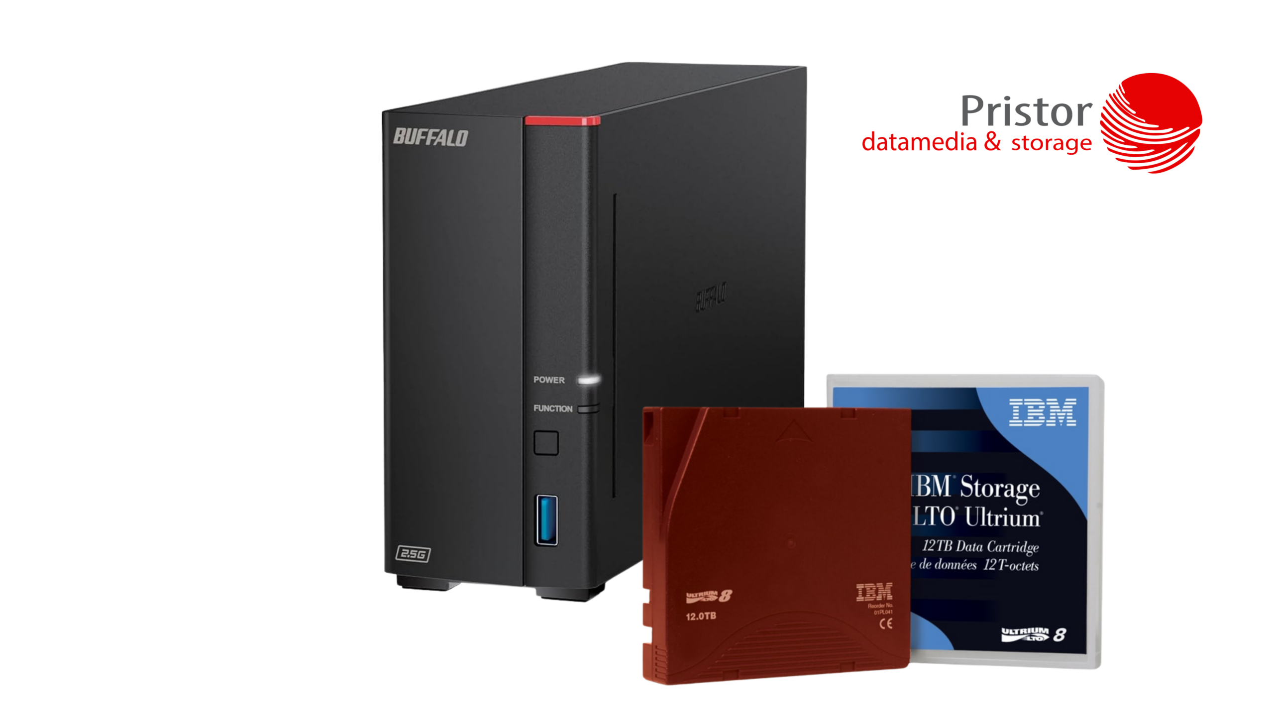 Cartuchos de cinta IBM LTO, servidores NAS Buffalo y destrucción certificada de datos: todo en un solo proveedor B2B de confianza.